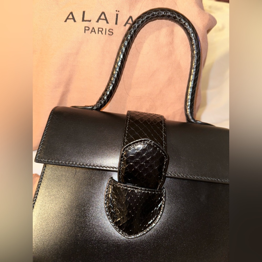 NWT Alaia Mini Leather/Python Snakeskin  - Top Handle